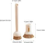 Dish Brush | Long Handle Pots Cleaning Tool - Adjustable Squeeze Cleaner Brush Set of 2 for Kitchen Sink Dishes Pots Pans - Image 7