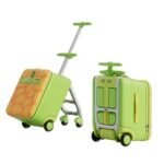 Jovikids 38L 3-in-1 Children's Ride-on Suitcase Green