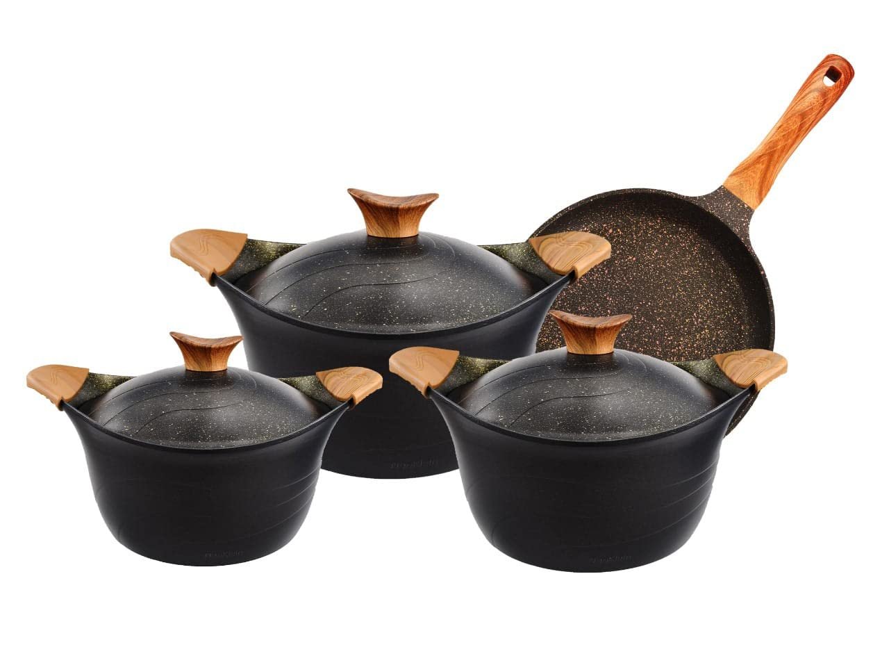 61tbk0L69uL Neoklein Titanium Granite Cookware Set, 7 Pieces (gold or ocean) - Image 1