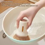 Dish Brush | Long Handle Pots Cleaning Tool - Adjustable Squeeze Cleaner Brush Set of 2 for Kitchen Sink Dishes Pots Pans - Image 3
