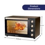SPJ Electric Oven, 80L Oven, 2400W With 7 Power Levels, 70-250 °C Adjustable Temp.,120 Minutes Timer, 360° Motorised Rotisserie, Inner Lamp, Easy to Use, Color - Brown, EOW-BR80L01, 1 Year Warranty - Image 5