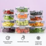 JoyJolt JoyFul 24pc Borosilicate Glass Food Storage Containers with Airtight Lids, Freezer to Oven Safe, Various Shapes and Sizes, Leakproof, Dishwasher Safe - Image 7