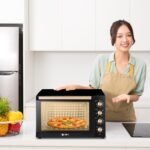 SPJ Electric Oven, 80L Oven, 2400W With 7 Power Levels, 70-250 °C Adjustable Temp.,120 Minutes Timer, 360° Motorised Rotisserie, Inner Lamp, Easy to Use, Color - Brown, EOW-BR80L01, 1 Year Warranty - Image 2