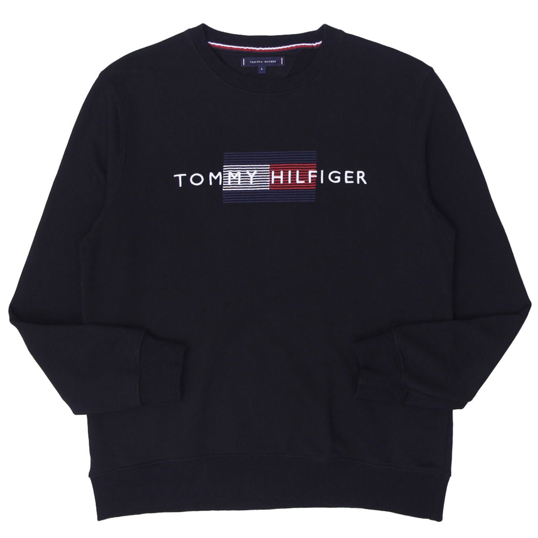 A0183130A Mens Embroidered Tommy Hilfiger Logo Black Sweatshirt - Image 1