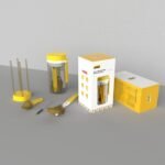 Jovikids Portable 6-in-1 Baby Bottle Brush Set – Yellow - Image 2