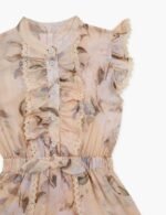 Cascadian Kids Frill Playsuit Cream Botanical  Floral - Image 3