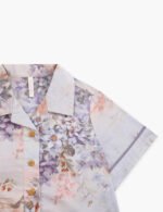 Cascadian Kids Poplin Shirt Blue Botanical Floral - Image 4