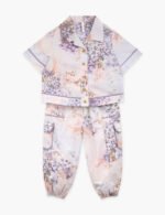 Cascadian Kids Poplin Shirt Blue Botanical Floral - Image 5