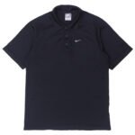 Mens Embroidered Nike Logo Black Polo T-Shirt
