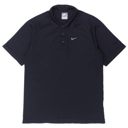 Mens Embroidered Nike Logo Black Polo T-Shirt