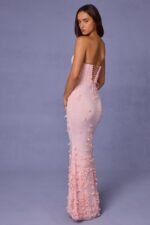 Lace-Up Corset Maxi Dress in Soft Pink - Image 2