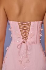 Lace-Up Corset Maxi Dress in Soft Pink - Image 5