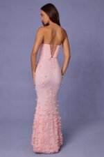 Lace-Up Corset Maxi Dress in Soft Pink - Image 7