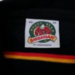 Vintage Rugby Wear Barbarian Stripe Long Sleeve Polo T-Shirt - Image 3