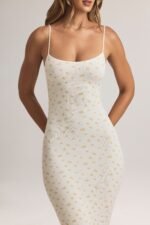 Modal Scoop-Neck Maxi Dress in Floral Print - Image 4