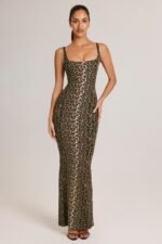 Modal Scoop-Neck Maxi Dress in Leopard Print - Image 4