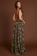 Plunge Cut-out Maxi Gown in Leopard Print - Image 8