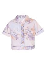 Cascadian Kids Poplin Shirt Blue Botanical Floral