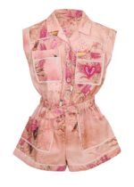 Cascadian Kids Pocket Playsuit Pink Botanical Floral