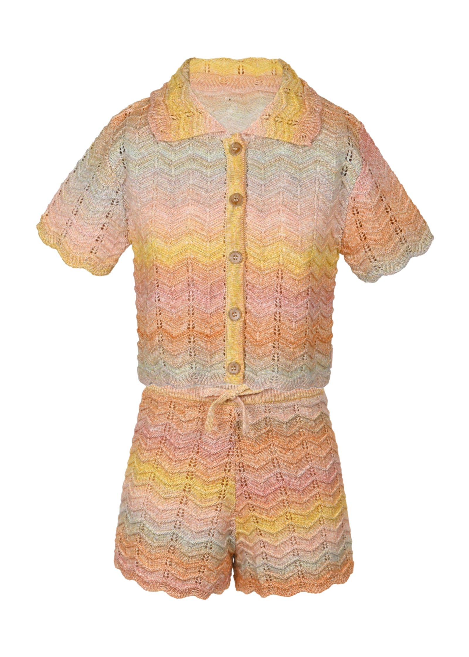 zimmermann_kids_tallow_chevron_knit_set_sand_dollar_dubai Tallow Kids Chevron Knit Top and Shorts - Image 1